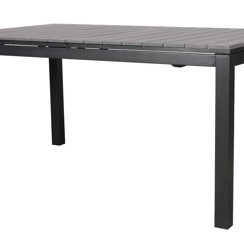 Dory stół ogrodowy, 2 dodatkowe blaty L 160x260 cm, czarny/szary.