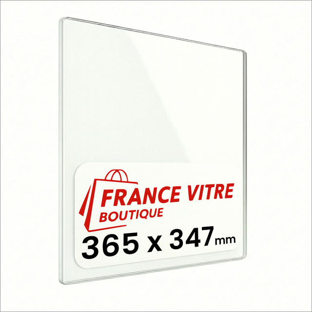 365 x 347 x 4 mm - Vitre de cheminée pour insert et poêle à bois - verre de rechange - France Vitre - jusqu'à 800°C - 347x365 mm