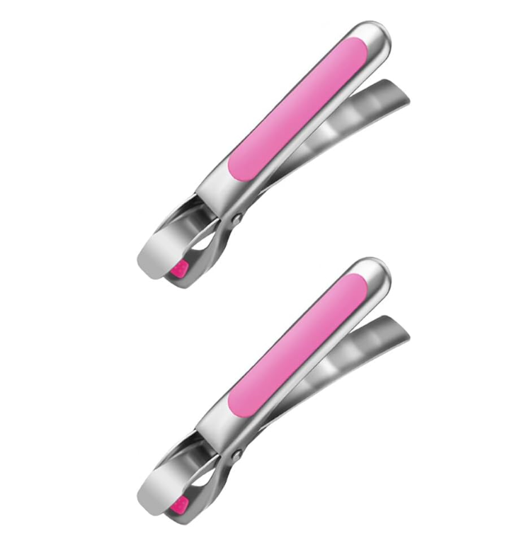 Zestaw 2 stalowych szczypiec zapobiegających poparzeniom, szczypiec do gorących misek, szczypiec do piekarnika, szczypiec kuchennych, klips do miski z