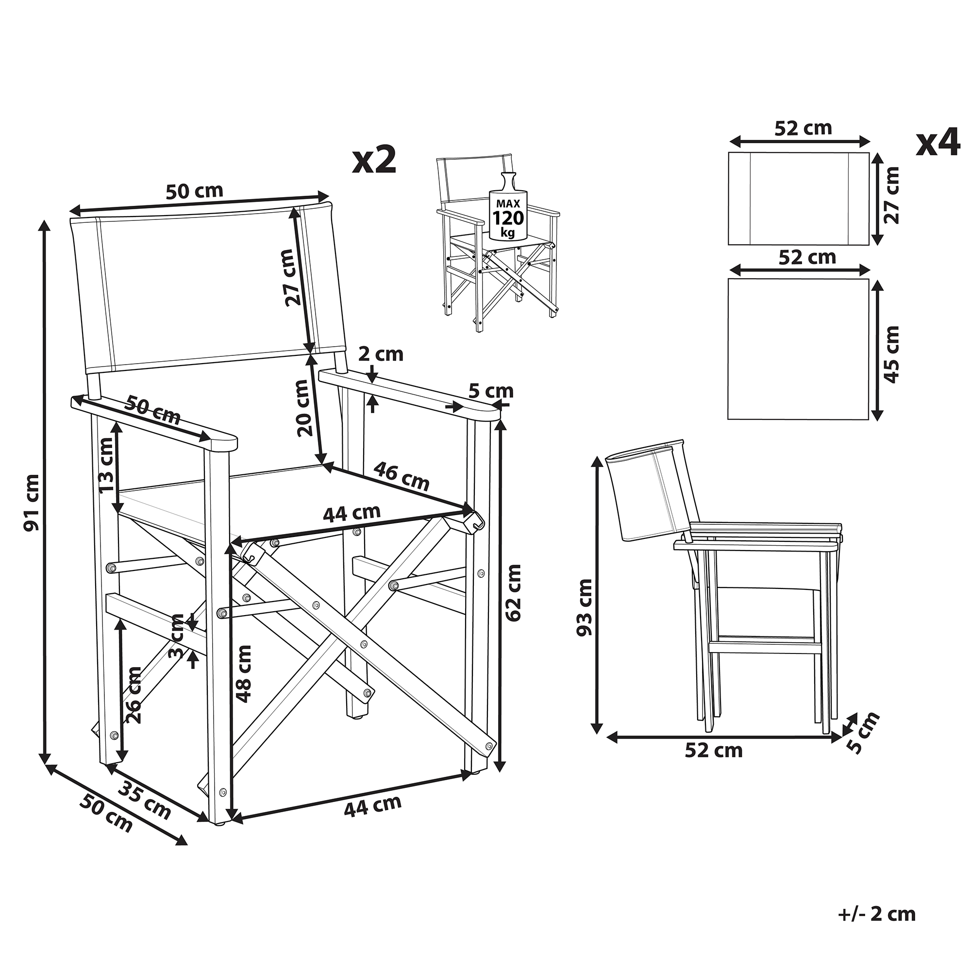 Set di 2 sedie da giardino CINE Legno d'acacia Verde scuro - 3