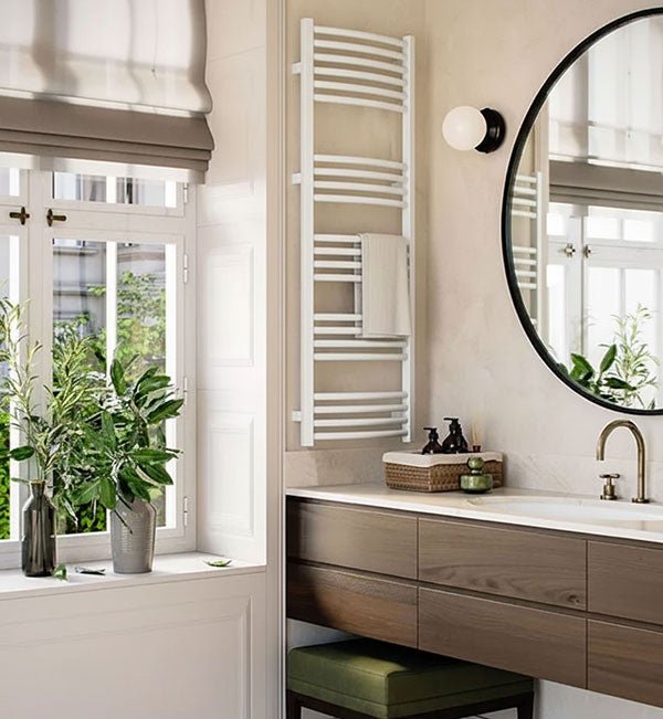 Sèche-serviette mixte blanc de 1380mm de haut et 636mm de large. - 731 Watt - LEN1380/636GZ1B - 4