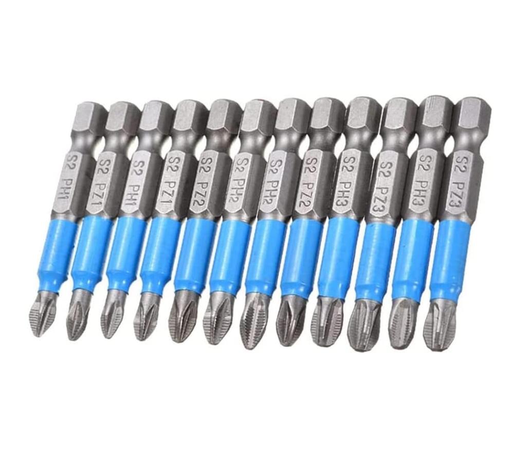 Lot de 11 embouts de tournevis cruciforme, 1/4, embout de tournevis à
