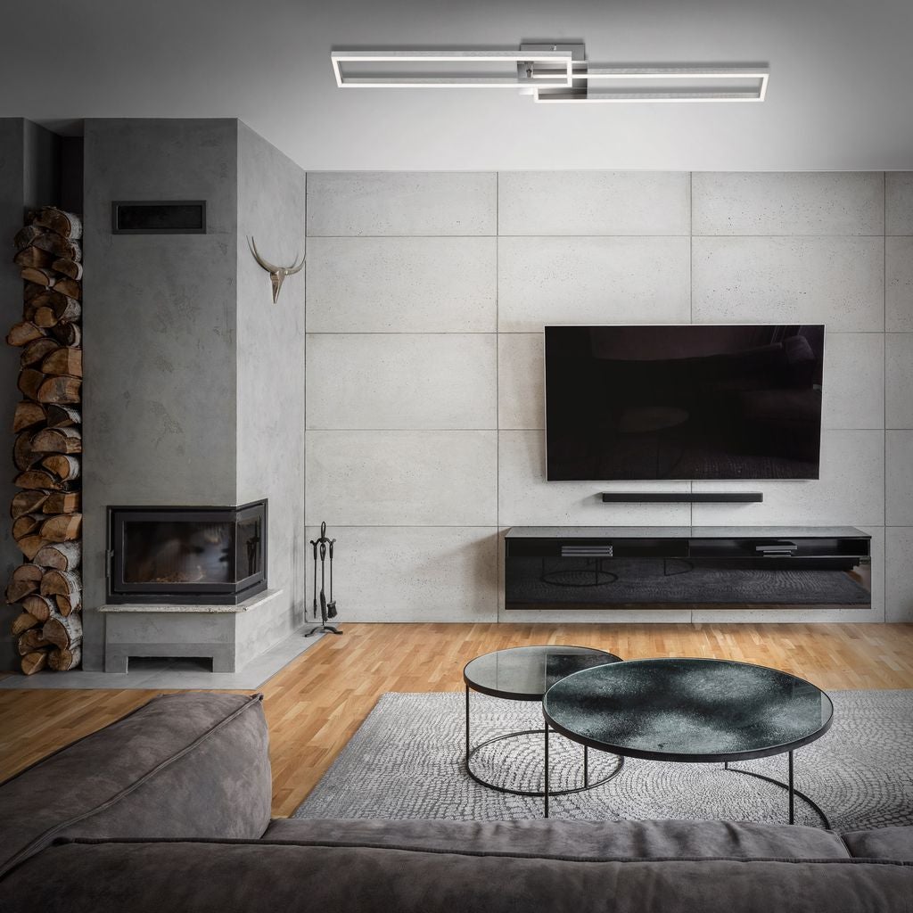 Plafonnier LED CCT avec télécommande, lumière réglable 2.700K-5.000K, LED 40W 4.400lm, IP20, dimensions 1100x248x78mm - Briloner - 3