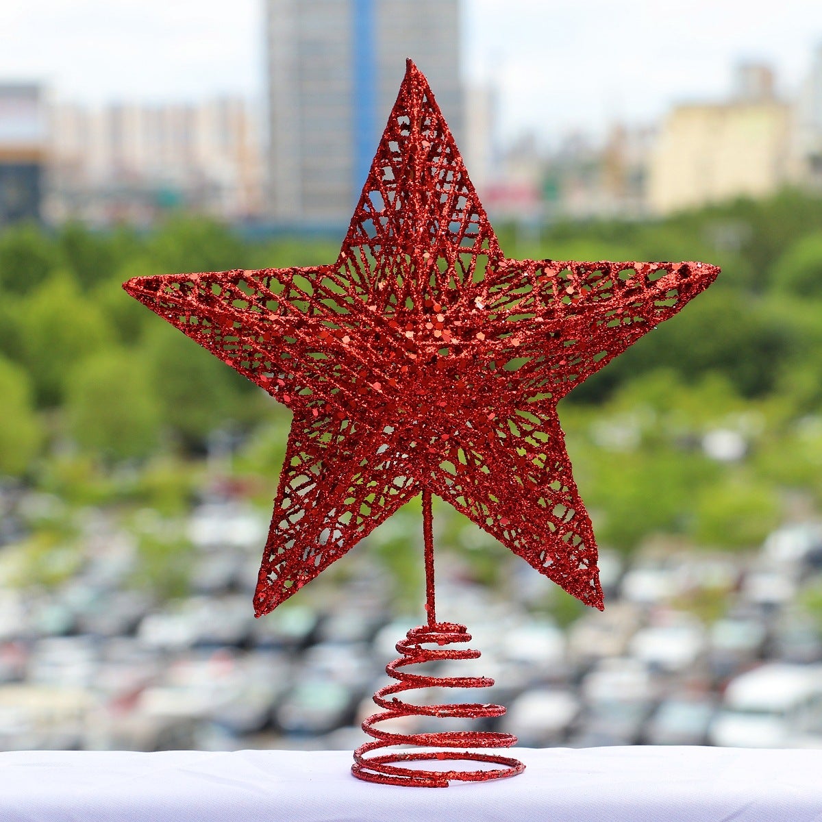 Puntale per albero di Natale, grande cappello da Babbo Natale da 27 cm con barba e giacca per contenere le tende di vino | Leroy Merlin