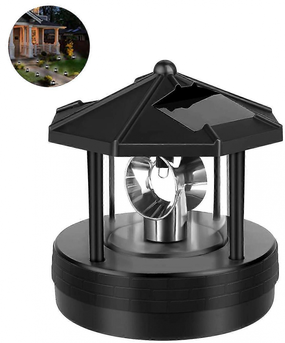 Phare à énergie solaire, lampe de jardin rotative à LED pour jardin ...
