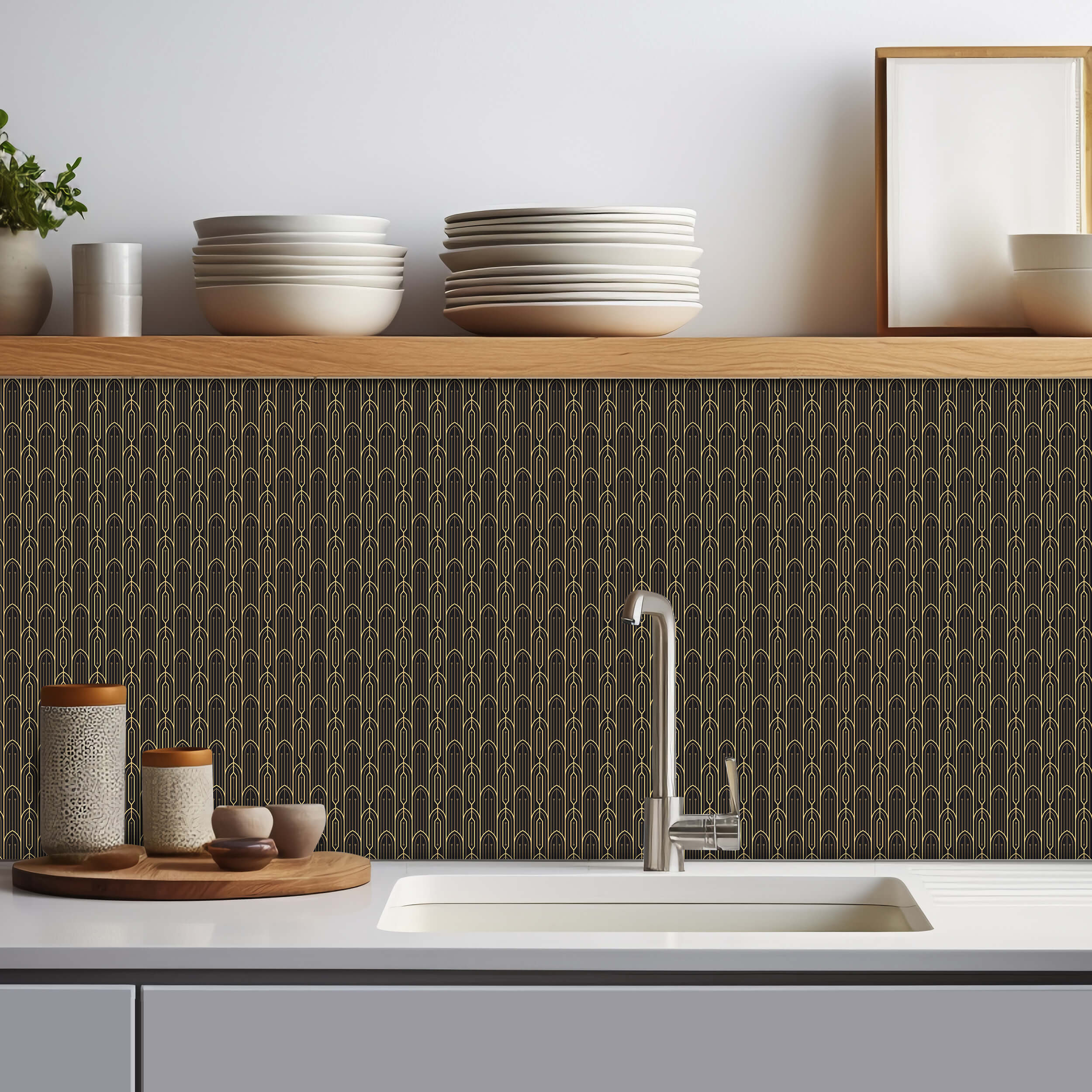 Crédence Adhésive Art Déco Style - 200 X 50 Cm | Leroy Merlin