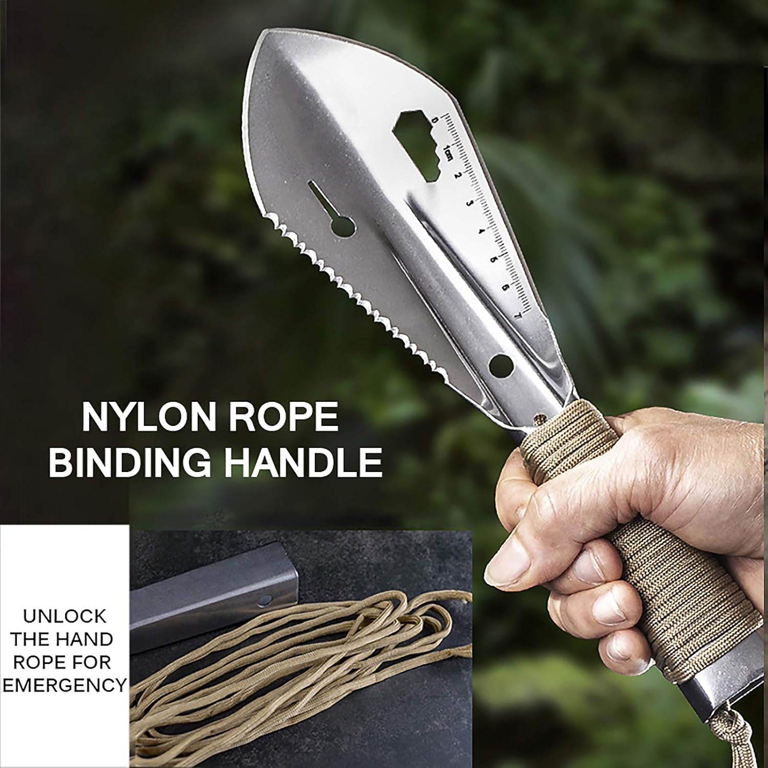 Pelle de randonnée à Main Multifonction, Pelle de randonnée, Pelle Pliante, Mini truelle extérieure, Mini Pelle de Survie Multitool, Outil de Camping - 5