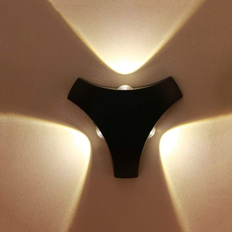 Czarny Nowoczesna prosta zewnętrzna wodoodporna lampa ścienna LED na balkon ścianę zewnętrzną dziedziniec schody wewnętrzne korytarz lampka nocna