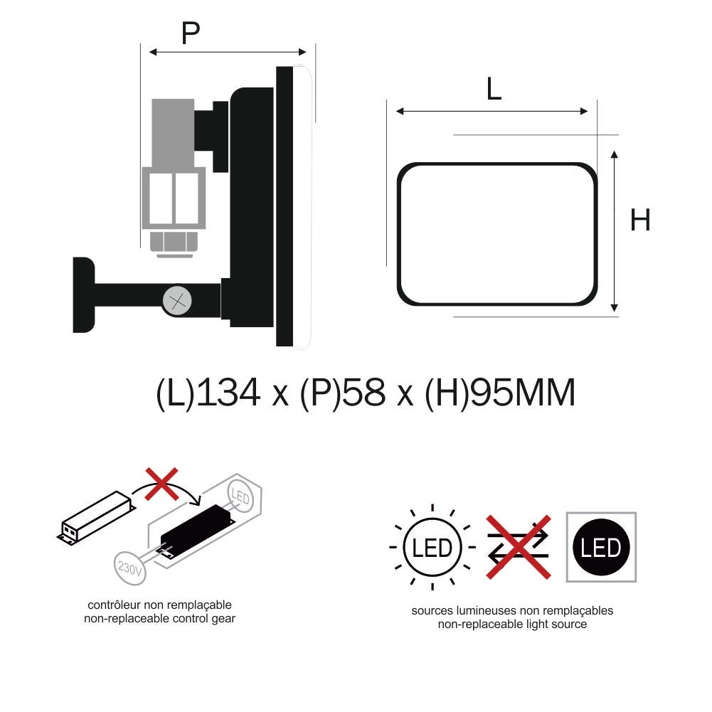 Lot de 5 projecteurs LED 20W 1800 LM 3000K IP65 connexion en direct - garantie 5 ans - 6