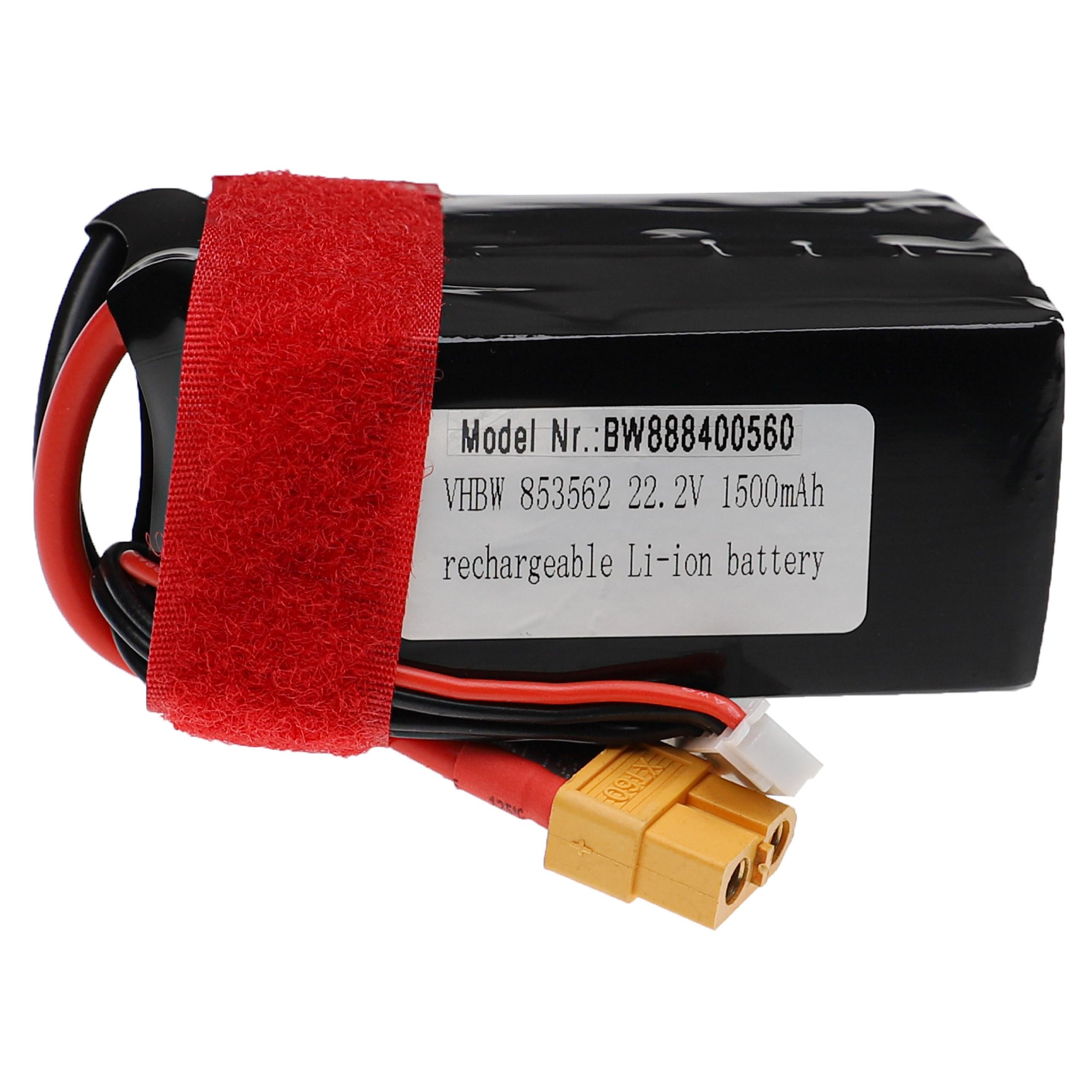 Batterie Li-ion 6,4V 650mAh Pour Voiture RC, Avion, Hélicoptère - Dimensions 54x32x27 Mm - Marque Vhbw - 6