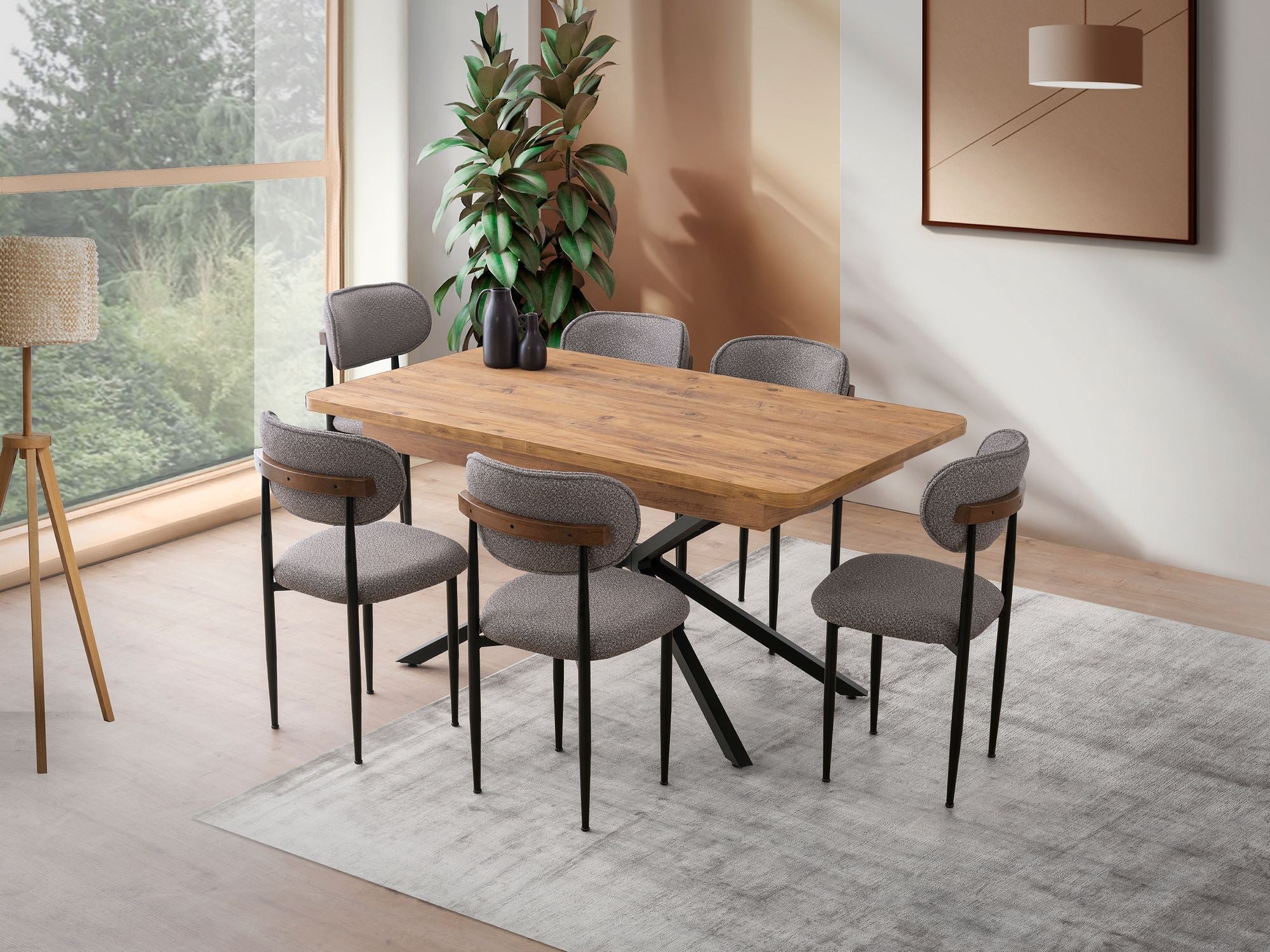 Table à manger extensible moderne 160-200 cm Falcon - 8