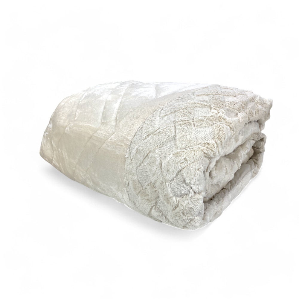 Piumino Matrimoniale Manterol Doko 065 Sherpa: Trapunta Termica In Pile E Velluto Con 2 Federe | Letto 180 Cm