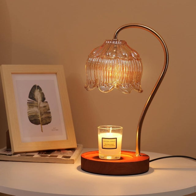 Loowoko Lampe Chauffe Bougie, Chauffage Bougie Avec Minuterie Et Variateur,Réglable En Hauteur,avec 2 Ampoules,Candle Warmer Lamp Pour Bougies Parfumées En Verre, Maison, Chambre, Décoration