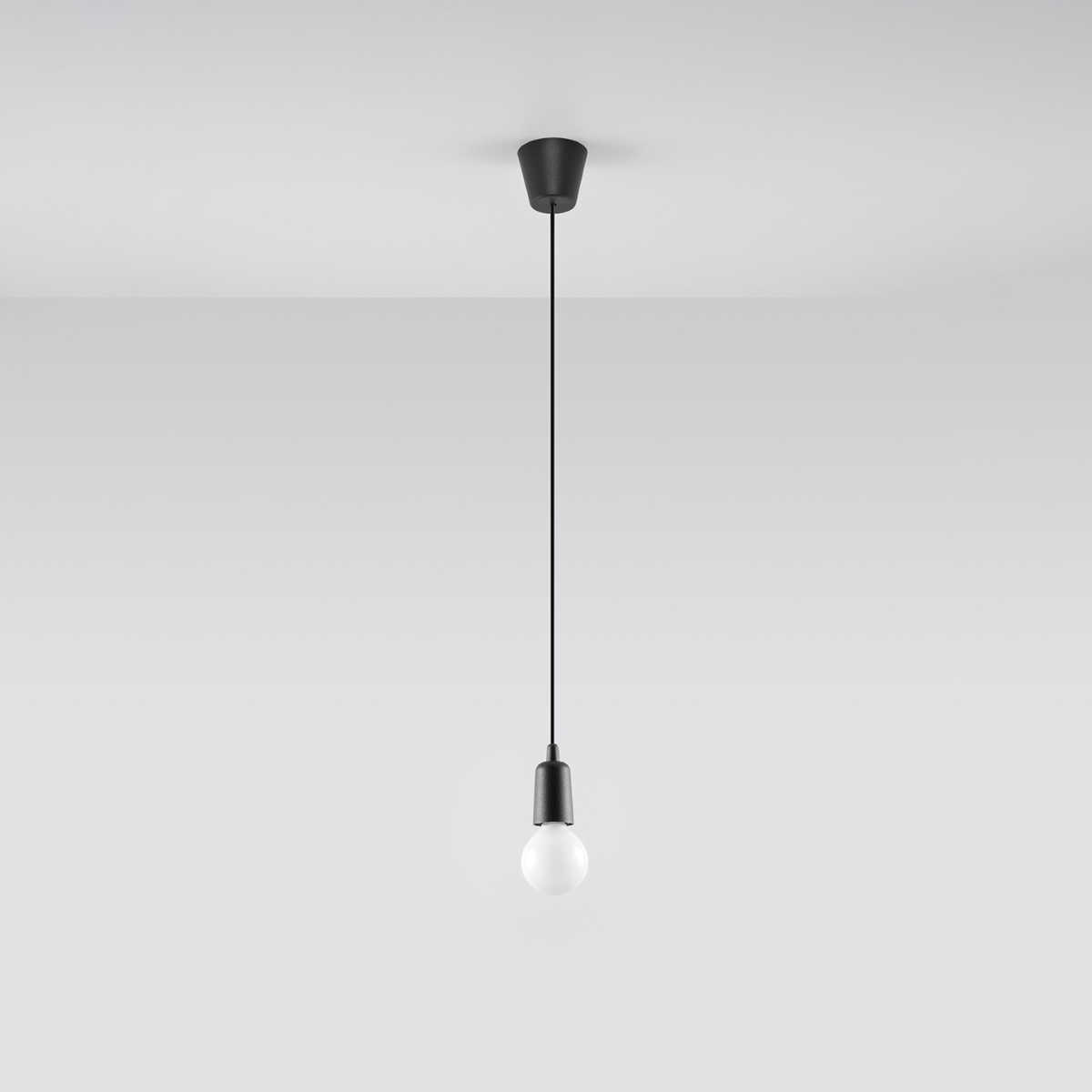 Lampa wisząca ASTIS 1 czarna LED 4000K - 9x9x90cm Sollux