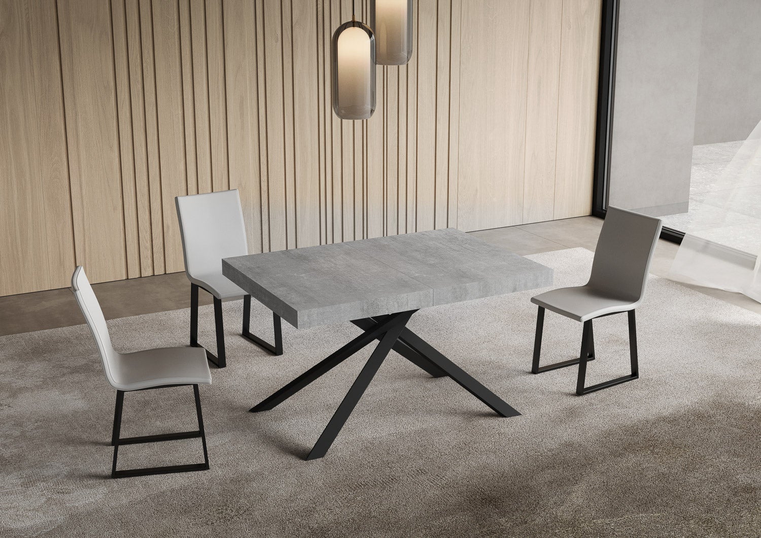 Stół rozkładany Niket 130/234x90 cm nogi betonowe antracytowe