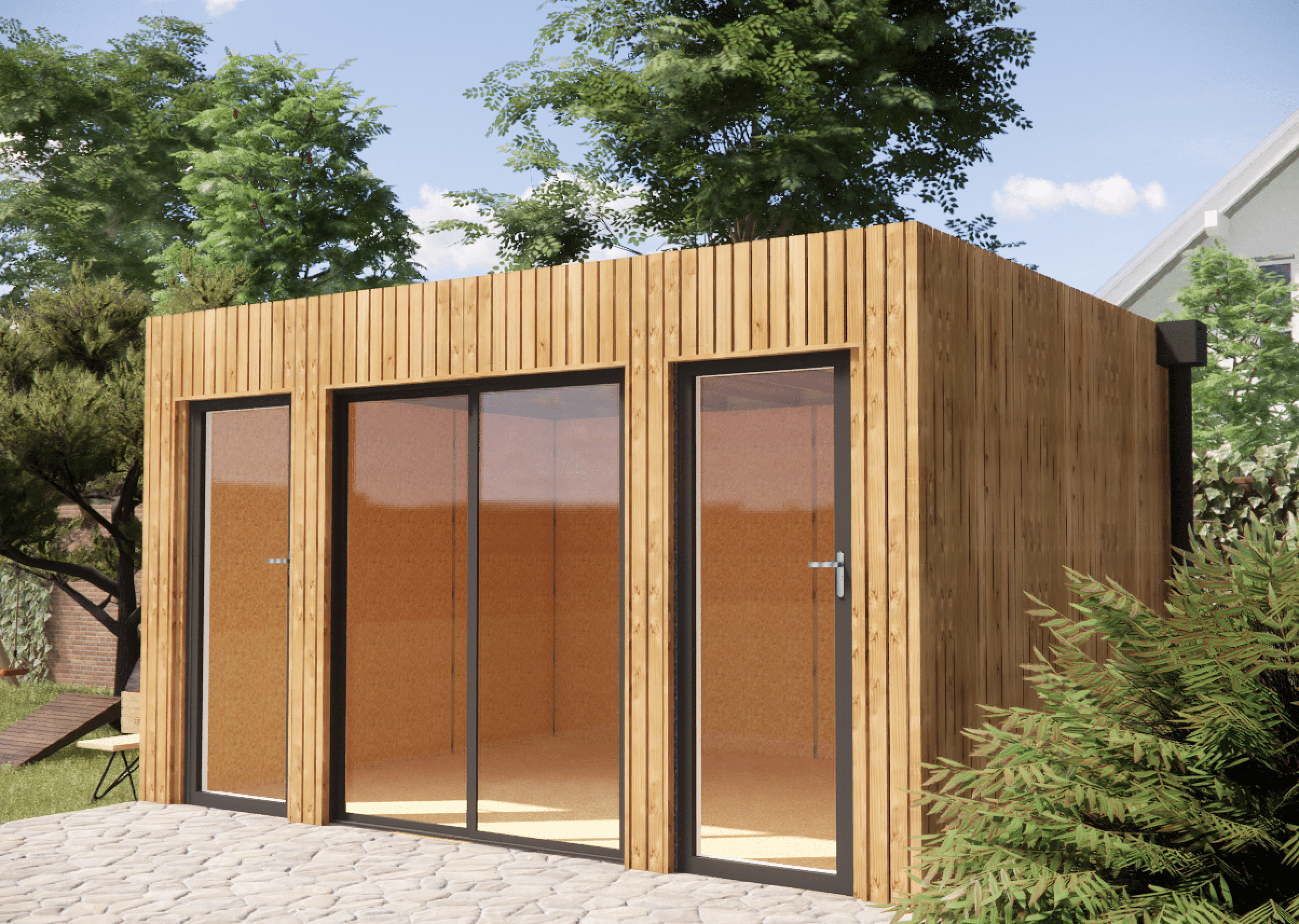 Extension bois traité autoclave en bois 4,4 x 3,5 x 2,7 m avec plancher isolé - 6