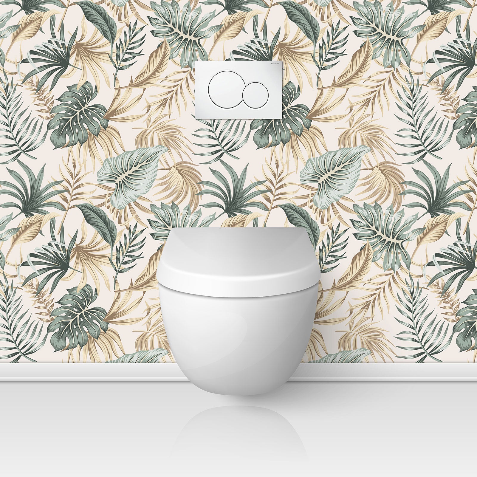 Adesivo Per Sedile WC Motivo Floreale, Autoadesivo Impermeabile In PVC, 23.5x29 Cm, Decorazione Bagno Originale - 2