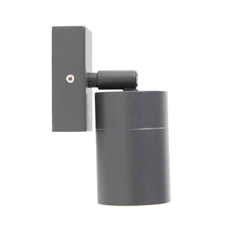 Qazqa moderne applique murale extérieure, lampe murale pour jardin - Solo - gris foncé, max. 35w, gu10, 15cm, IP44 - 8
