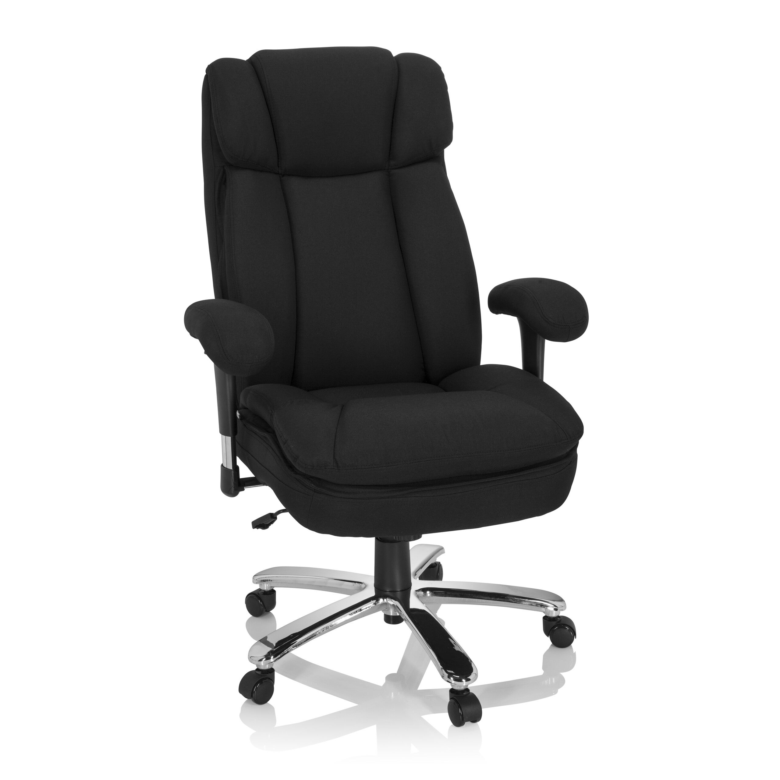 Krzesło do dużych obciążeń / krzesło biurowe BUILDER XXL I tkanina czarna hjh OFFICE