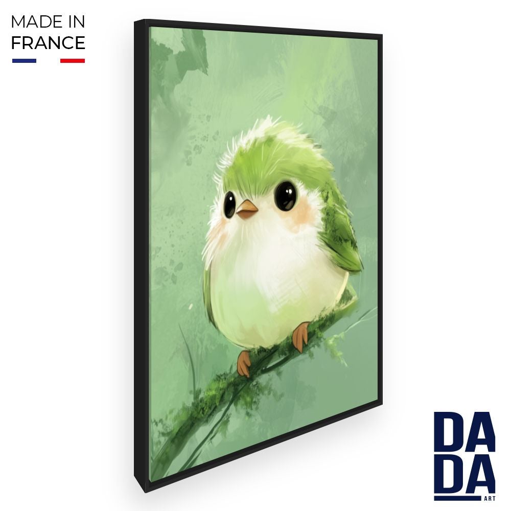 Tableau Toile Perroquet Forêt 40x30 Cm - Impression HD, Cadre Bois, Décoration Murale Salon Ou Chambre