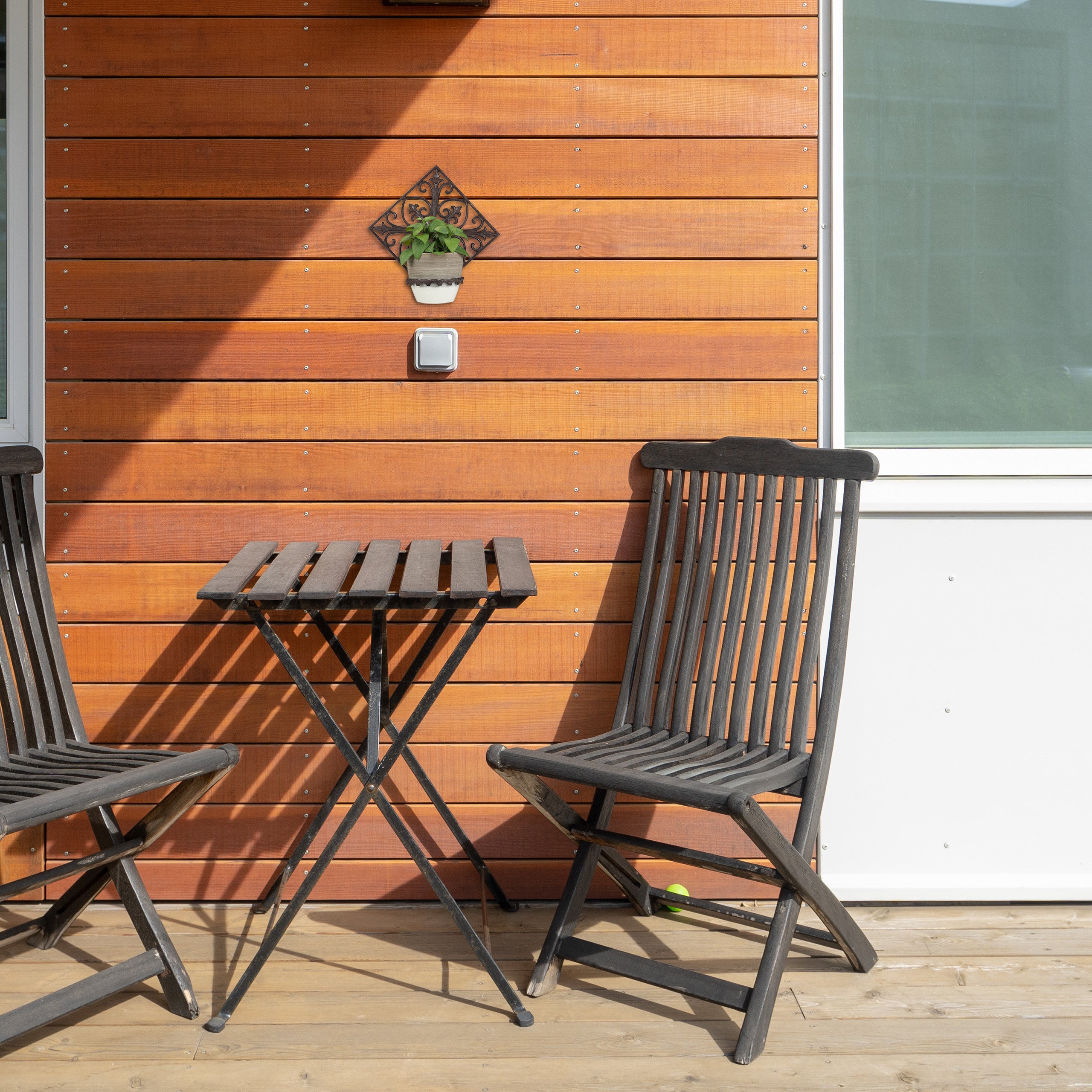 HOMESCAPES Portavasi Da Parete In Ghisa, 3 Supporti, Stile Parigino, Marrone, Per Interni/Esterni, Larghezza 51 Cm - 3