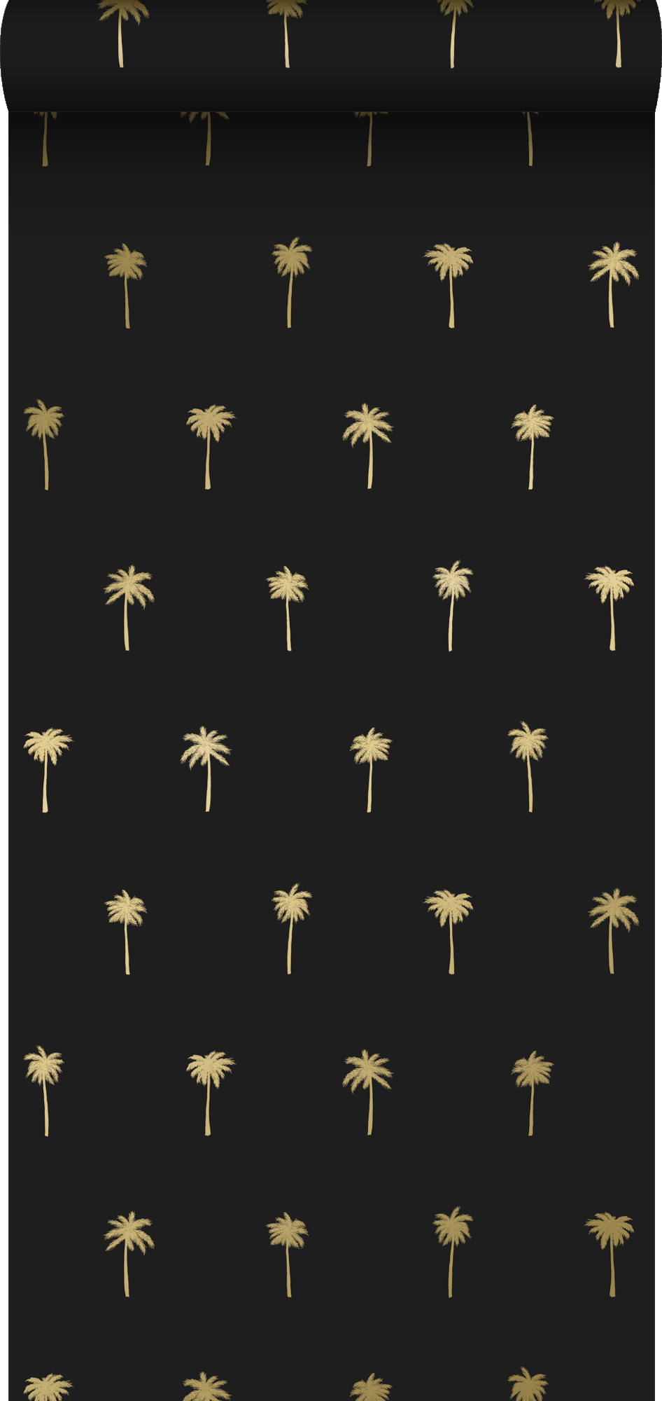 Papier Peint Tropical Palmiers Lola Paris Noir Et Or (AS Creation 36919-5)