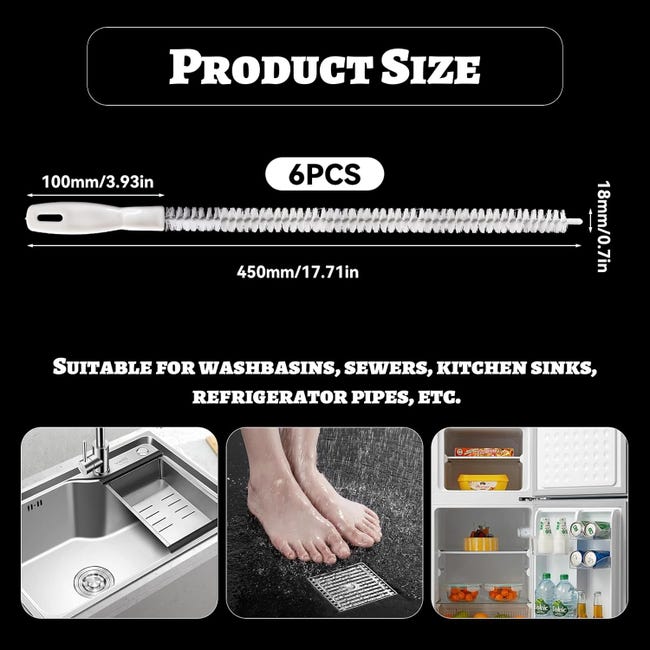 Acquista Strumento Da Cucina Per La Pulizia Delle Spazzole, Sblocco Scarico Troppopieno Flessibile Per Lavello Da 71 Cm In Italia A Partire Da 9 - Foto 5