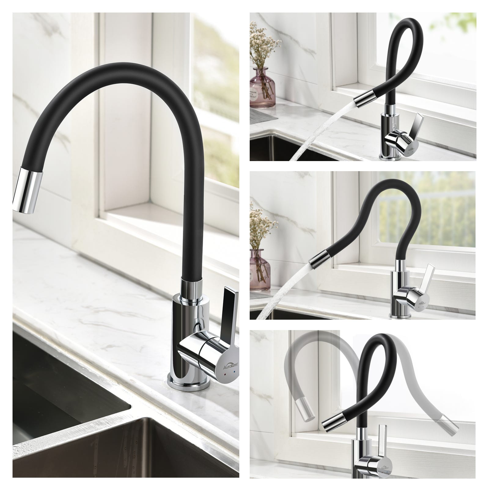 Mitigeur Cuisine Auralum MAX Noir Flexible Bec Haut Orientable mitigeur-cuisine-auralum-max-noir-flexible-bec-haut-orientable