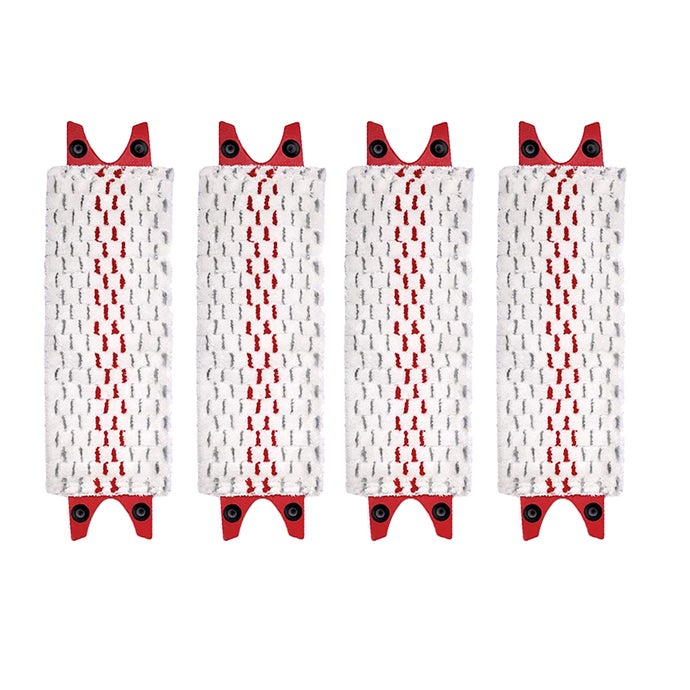 Zestaw 4 sztuk zamiennych nakładek do mopa, czerwone, 36*14 cm, pasuje do nakładki do mopa płaskiego Vileda