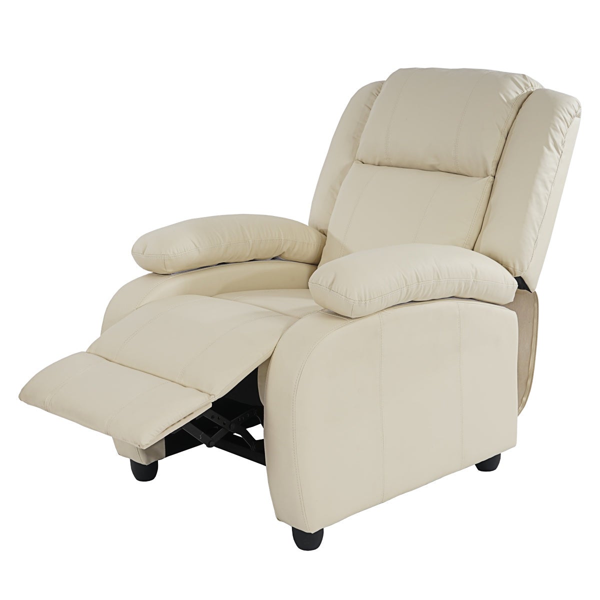 Fauteuil relax TV inclinable TV réglage du dossier et repose-pieds en synthétique crème 04_0002022 - 6