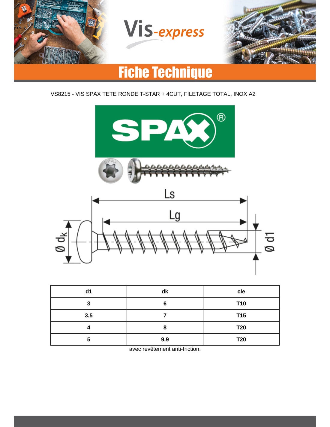 Spax Vis bois Tête ronde TR T-STAR+ TORX T20 5X50 Inox A2-30 pièces - 4