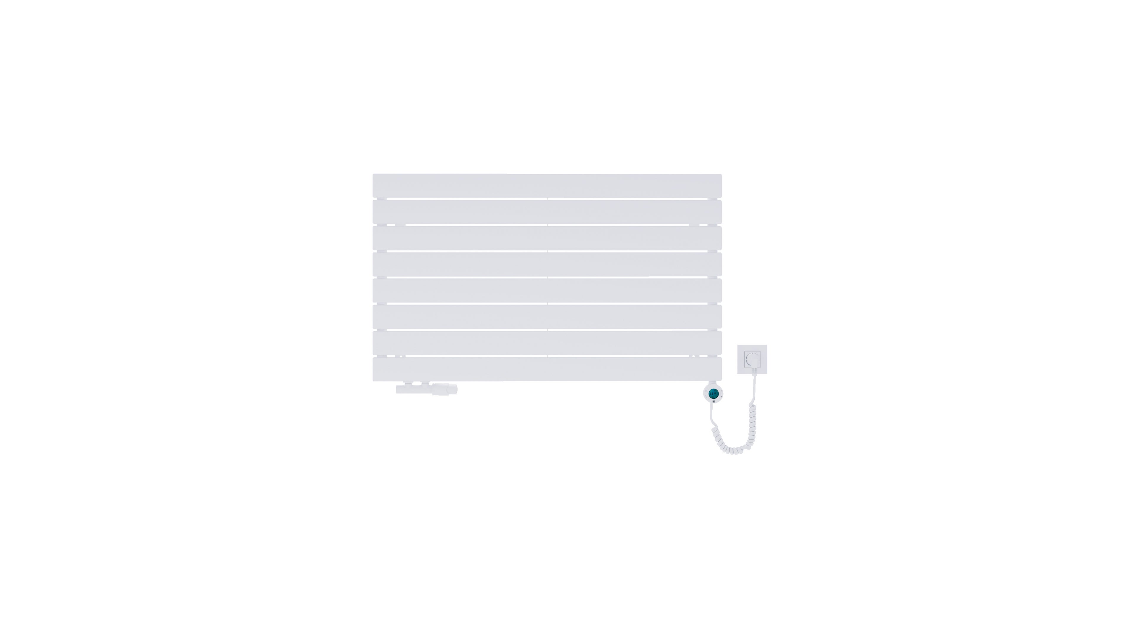 Grzejnik Solis Poziomy 59.5x100 Biały 600W Roz 5cm 4 Bar LUXRAD