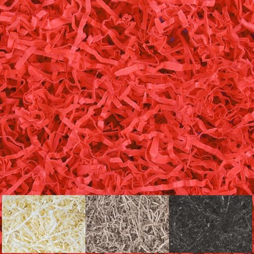 Creative Deco 200g Frisure Papier Déchiqueté Papier Kraft Rouge | Papier Cadeau Noel | Frisure Emballage | Remplissage Boite Cadeau | Panier Garni - 2