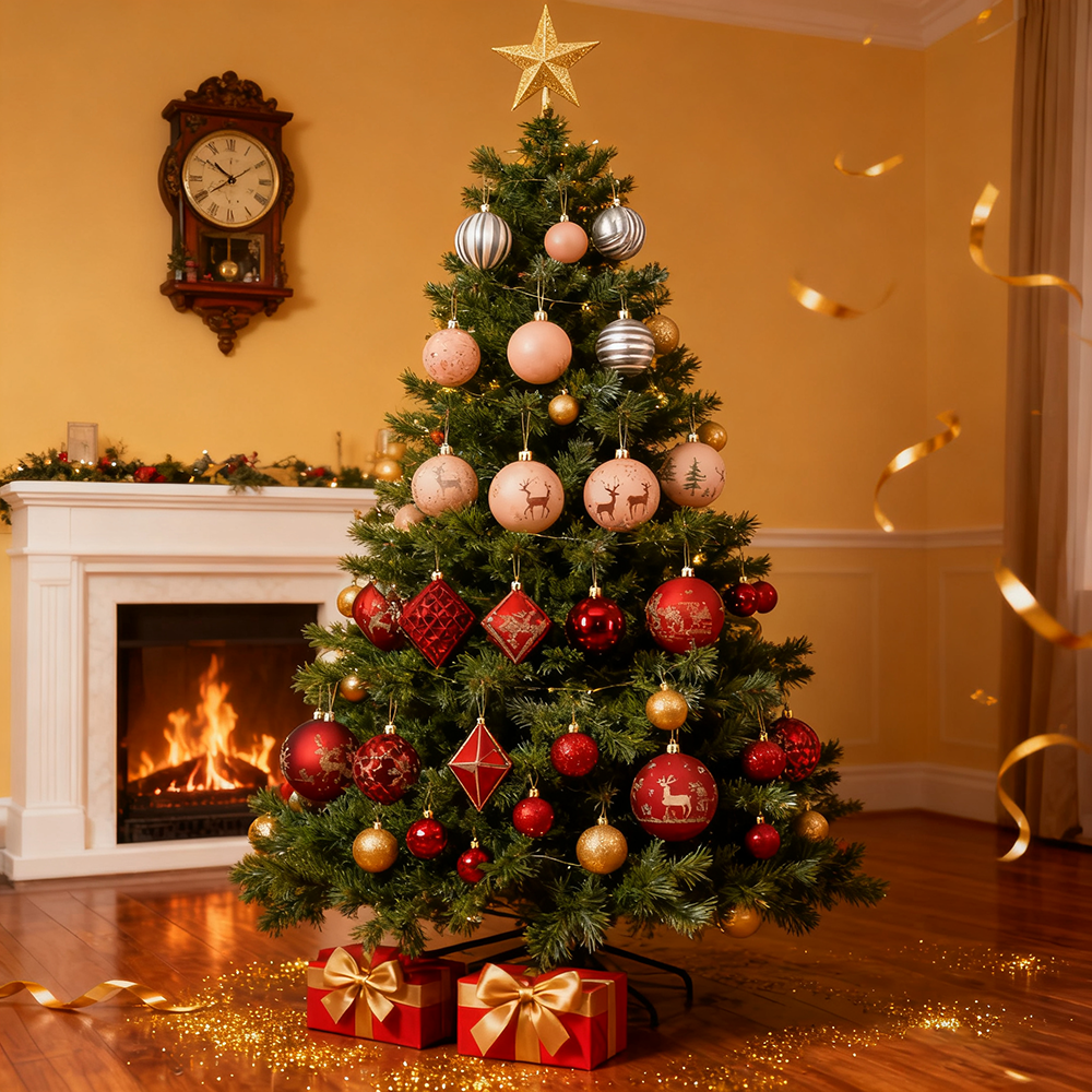 Juego de 44 adornos para árbol de Navidad, Juego de bolas navideñas irrompibles, Colgantes navideños, Adornos navideños, Regalos navideños - 5