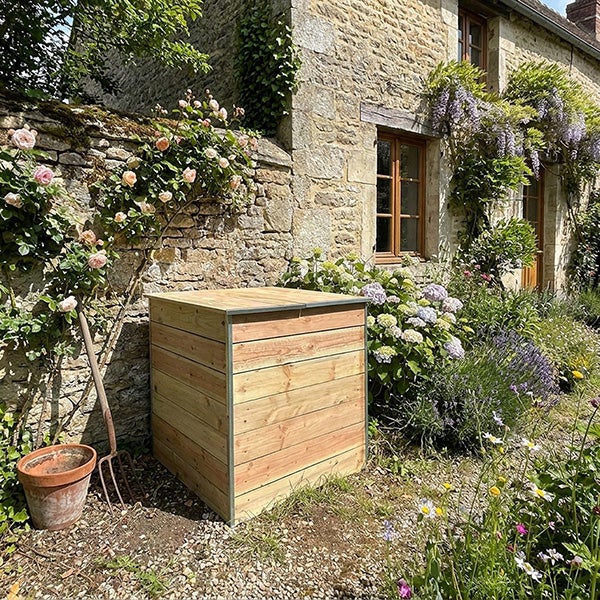 Composteur en bois 600 litres pour jardin - (LxlxH) 900 x 860 x 870 mm - C090024 - 4