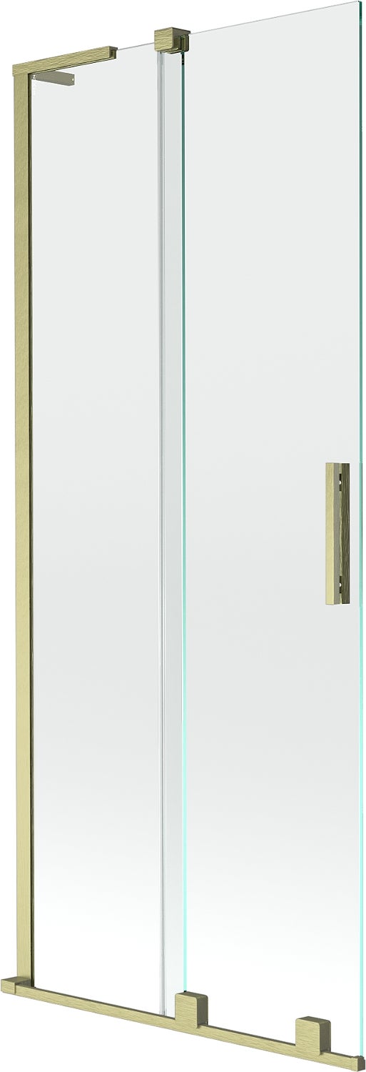Mexen Velar L parawan nawannowy 2-skrzydłowy rozsuwany 80 x 150 cm, transparent, złoty szczotkowany - 896-080-003-01-55