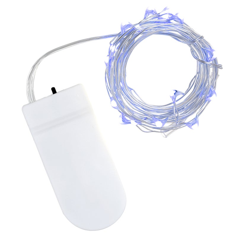 Lanterne Guirlande LED Grise, 10 Lanternes Sur Fil, Batterie, Déco Fête