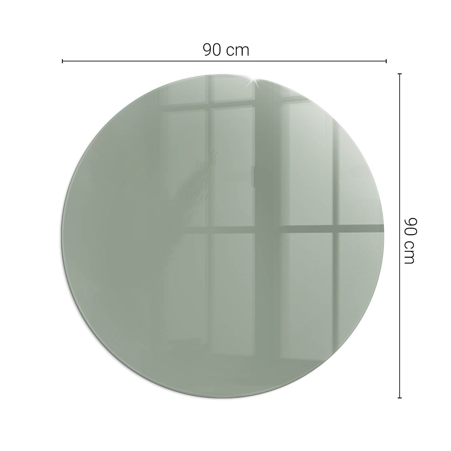 Okragła podkładka na podłogę ze szkła hartowanego - fi 90 cm - Kolor szaro-zielony - TULUP - 2