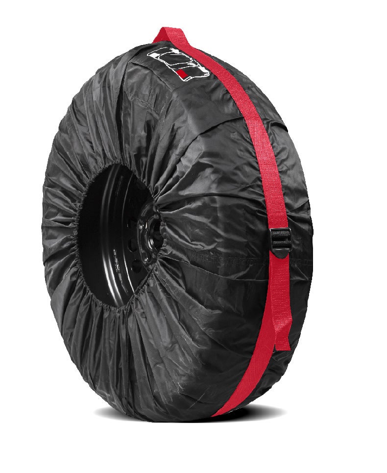 Lot De 4 Housses De Pneus étanches 19-21 Pouces - Pour Stockage Et Transport, Diamètre Max 80cm, Polyester, Rouge/noir, Poignées