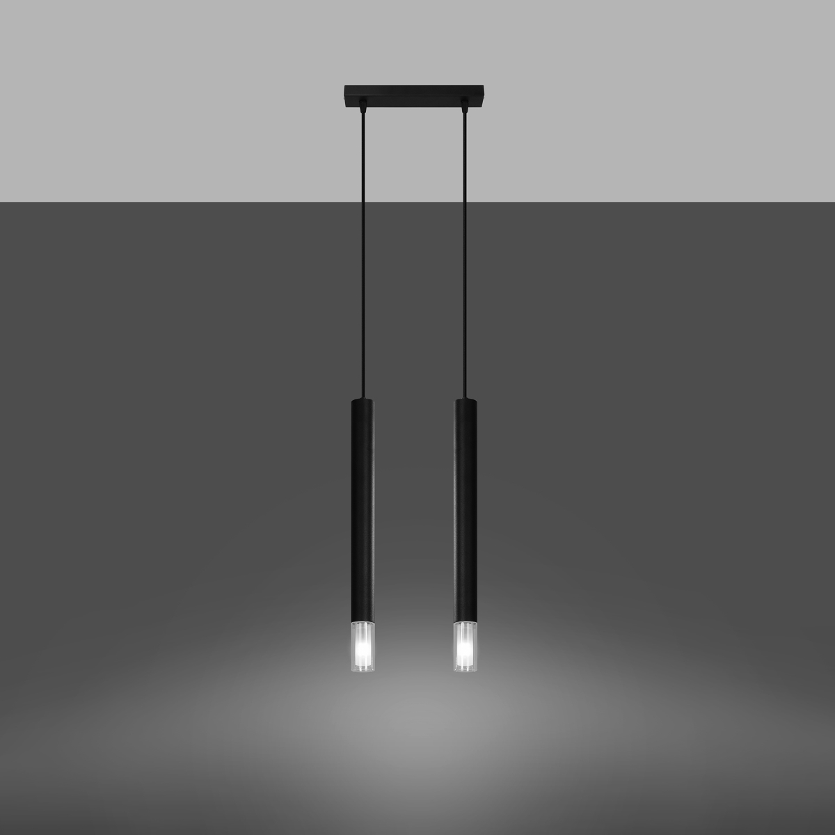 Lampa wisząca ECLIM 2 czarna LED 3000K - 30x6x120cm Sollux
