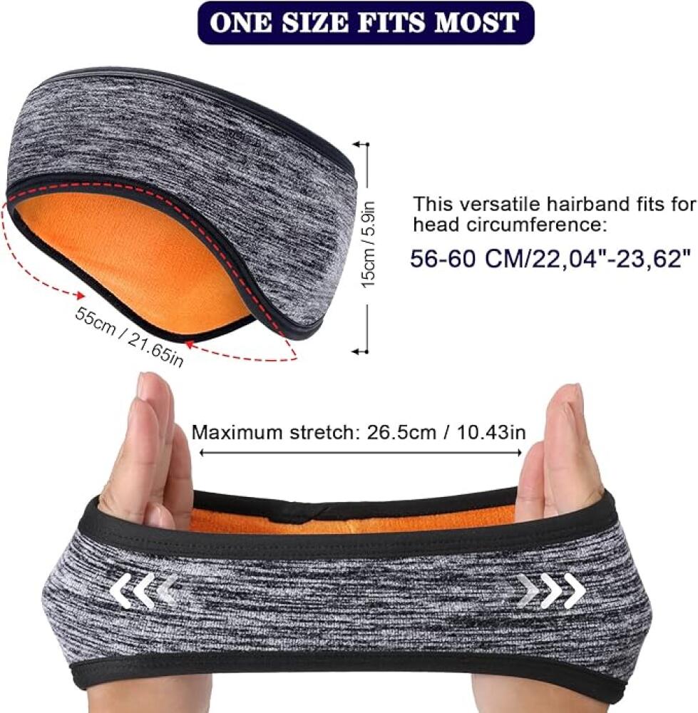 Fascia per sport invernali - Paraorecchie leggeri in 2 pezzi per uomo e donna - Per corsa, ciclismo, - 2