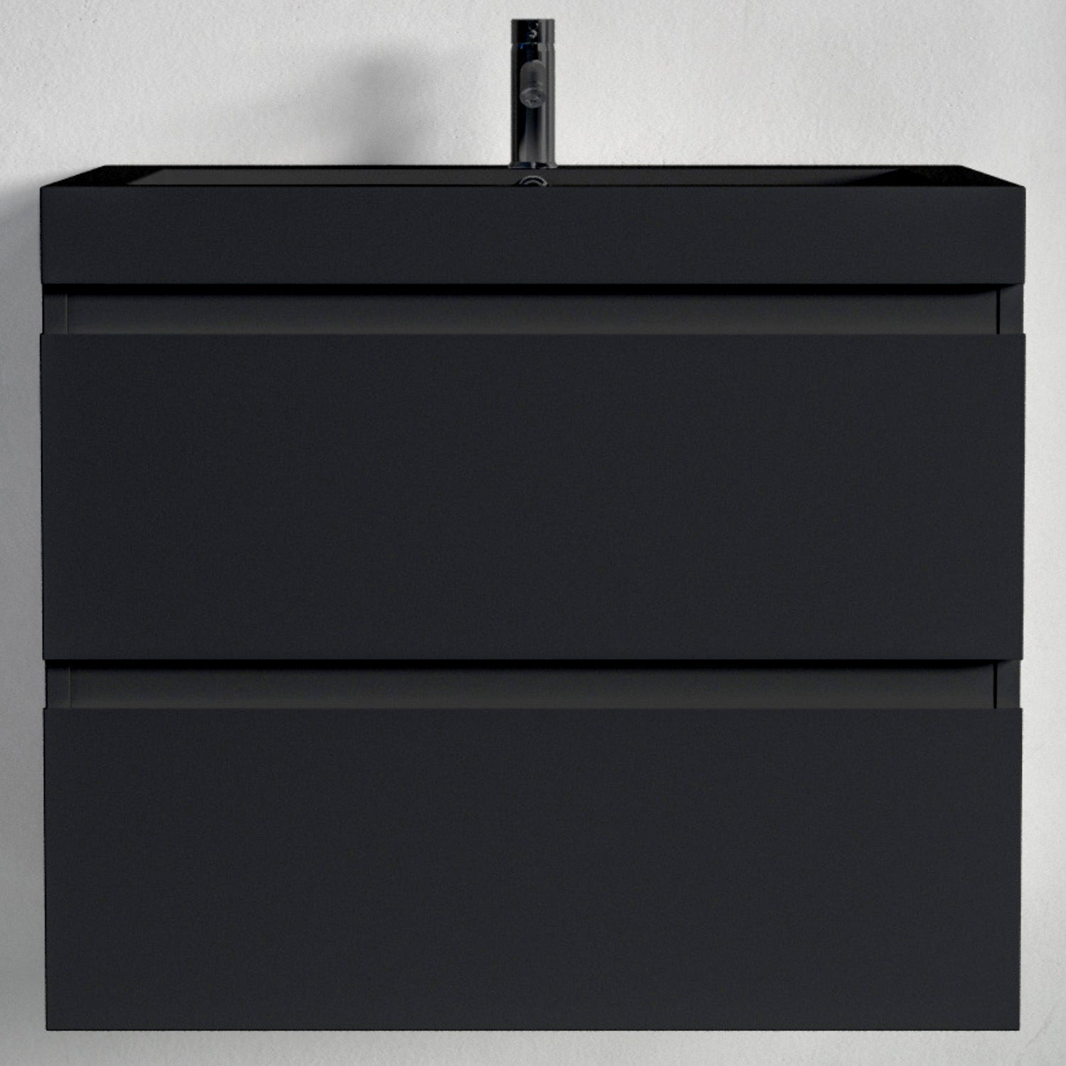 LOMAZOO meuble de salle de bain Monaco noir mat - lavabo noir - 60 cm - 6