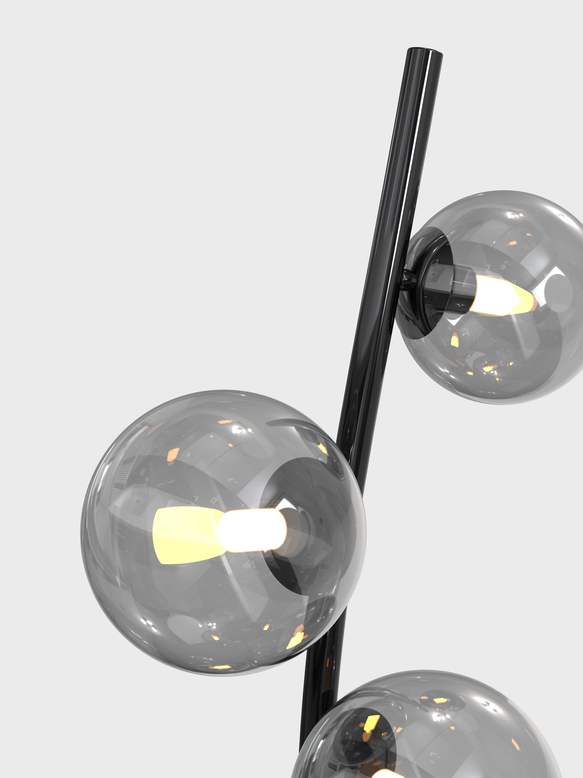 Lampadaire G9 NANCY noir chrome/verre fumé H140cm - 4