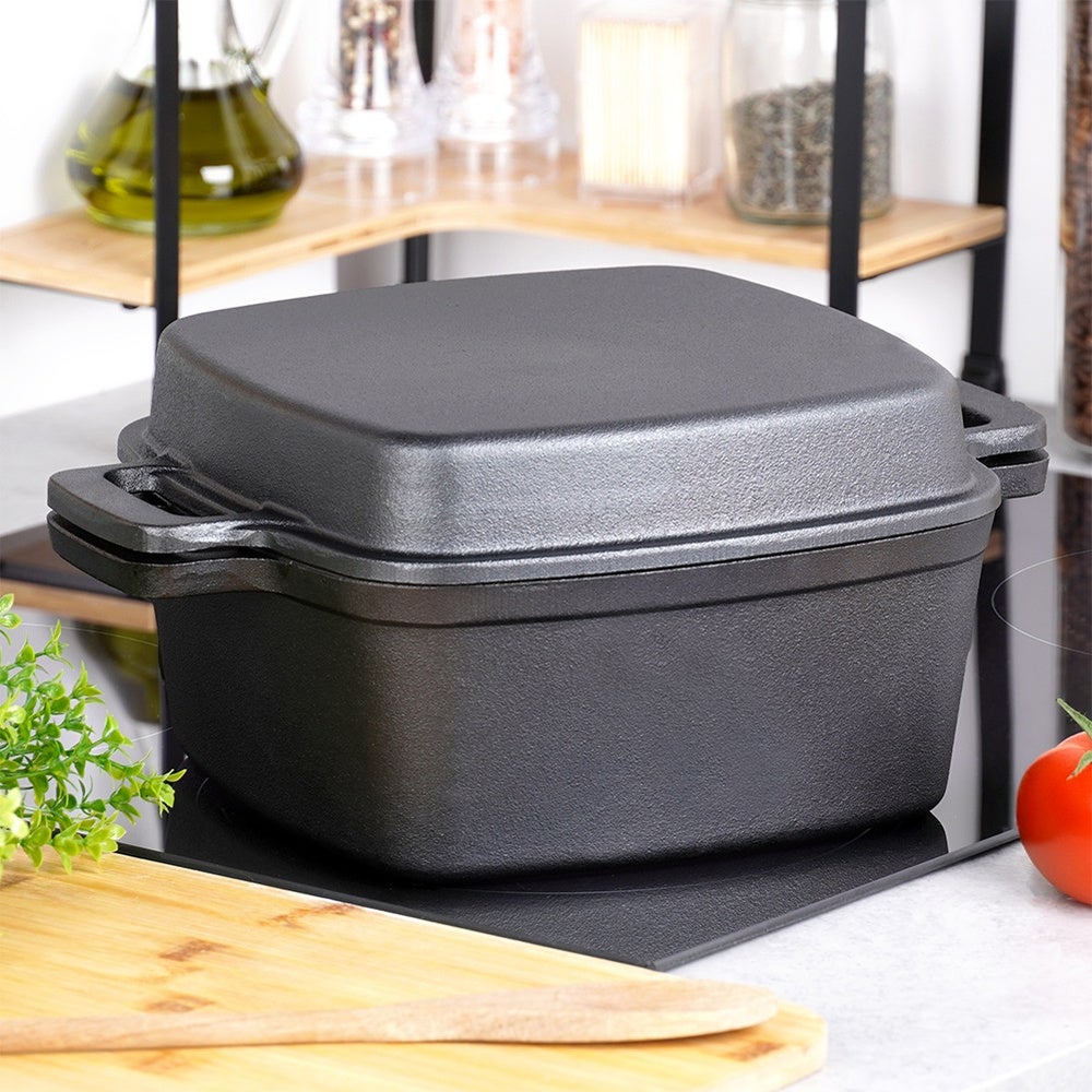 Garnek z pokrywką żeliwny 2w1 CAST LINE 25 cm, 4,5 l / 1,8 l - 2