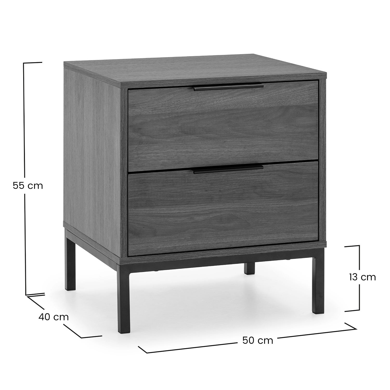 Mesa de cabeceira Auri 2 gavetas cor Nogueira - 7