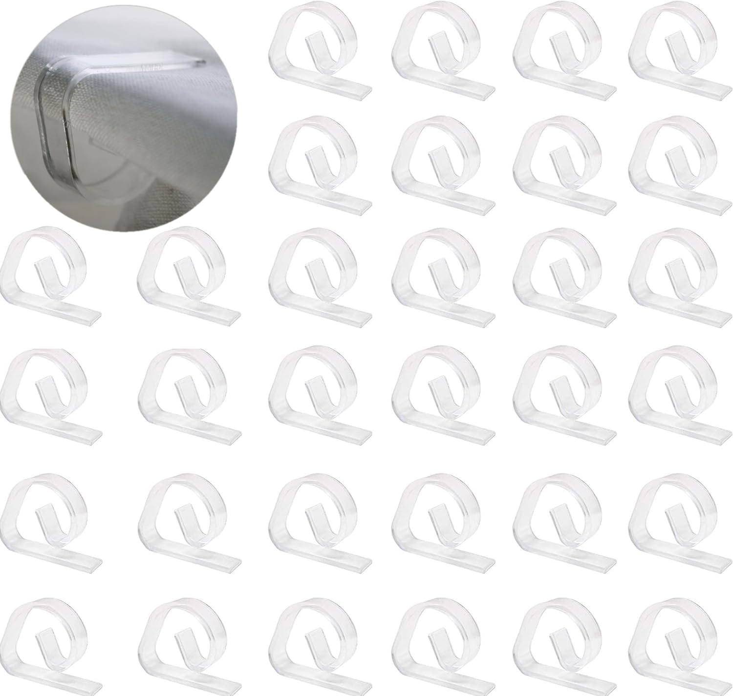 Lot de 24 pinces à nappe en plastique transparent, coupe-vent, pour