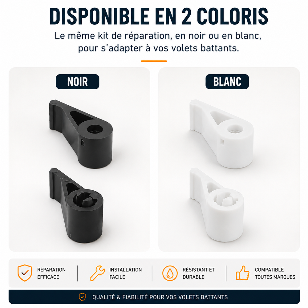 Embouts Haut et Bas pour espagnolette de volet battant - Spécial volets battants - Blanc - 4