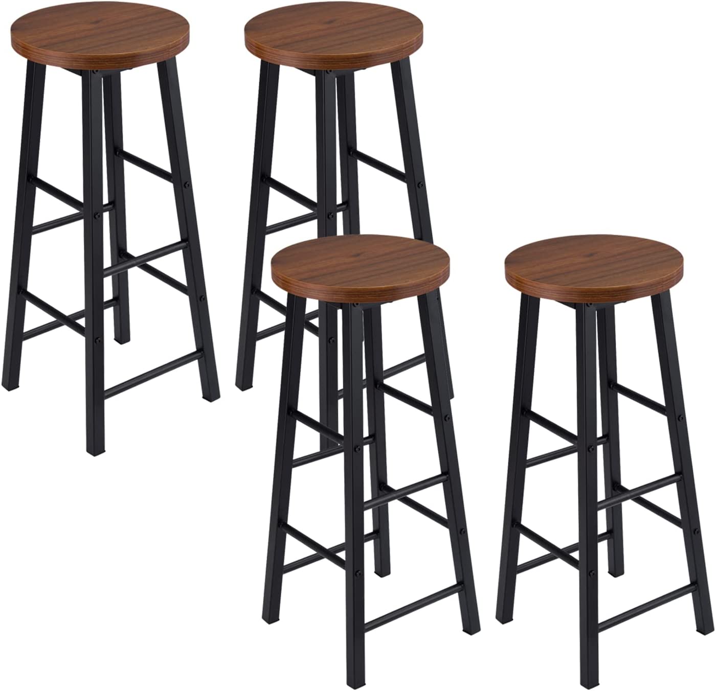 WOLTU lot de 4 Tabouret de bar avec repose-pieds.hauteur réglable. en