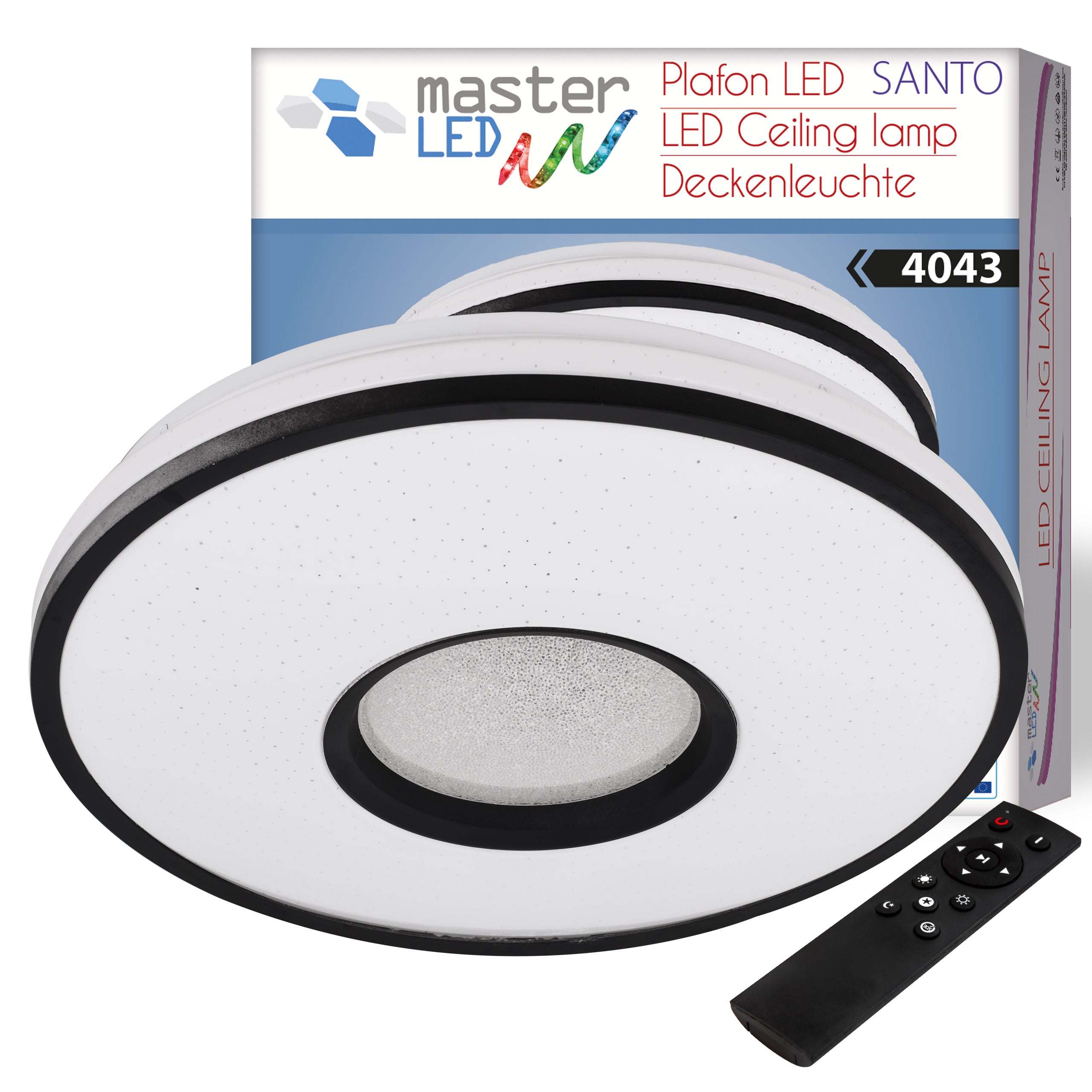 Plafon LED Santo 24W 39cm CCT 3000–6500K z pilotem IR lampa sufitowa MasterLED