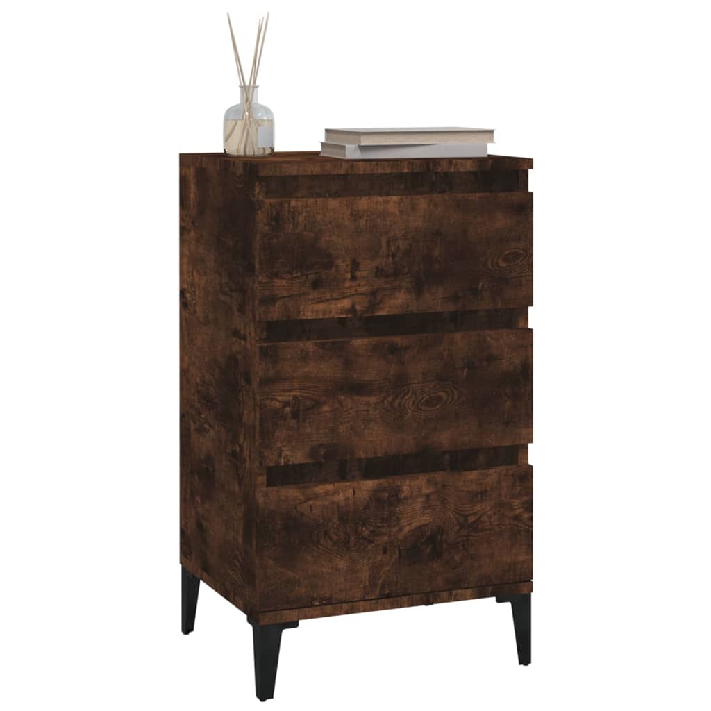 Maison Exclusive - Table de chevet chêne fumé 40x35x70 cm bois d'ingénierie - 4